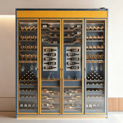 Customizable Smart Wine Cooler Fridge Chiller with Split Type Cooling Unit System Multiple Temperature Zones for Hotel Use