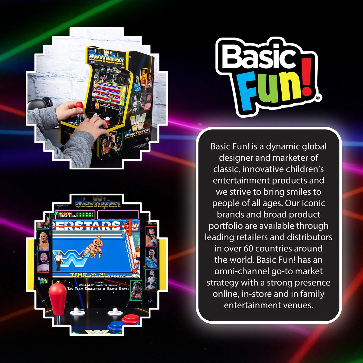 Arcade Classics WWE Counter Series Game Machine with 8" Liquid Crystal Screen & 4 Games