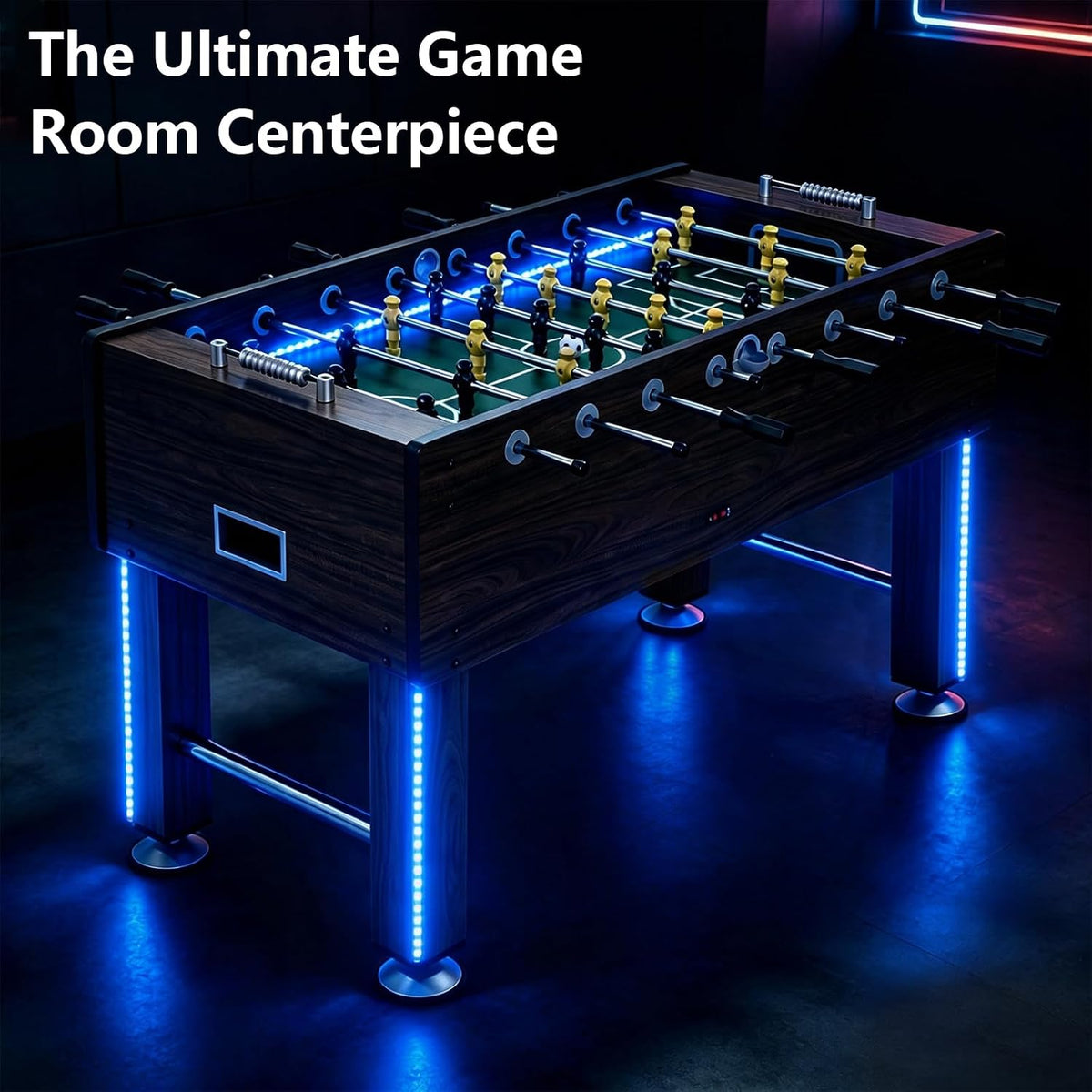 LED Foosball Table, 55 in Full Size Table Soccer Game for Adults