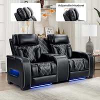 Home Theater Seating Built for Ultimate Movie Nights, Power Reclining, Adjustable Headrests, LED Lighting