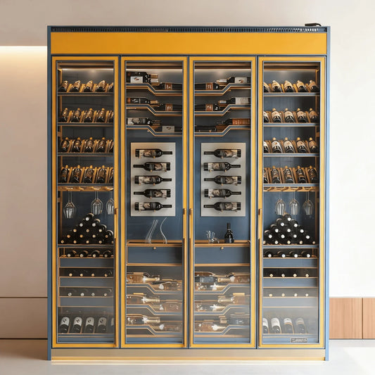 Customizable Smart Wine Cooler Fridge Chiller with Split Type Cooling Unit System Multiple Temperature Zones for Hotel Use