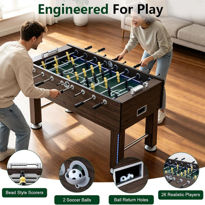 LED Foosball Table, 55 in Full Size Table Soccer Game for Adults