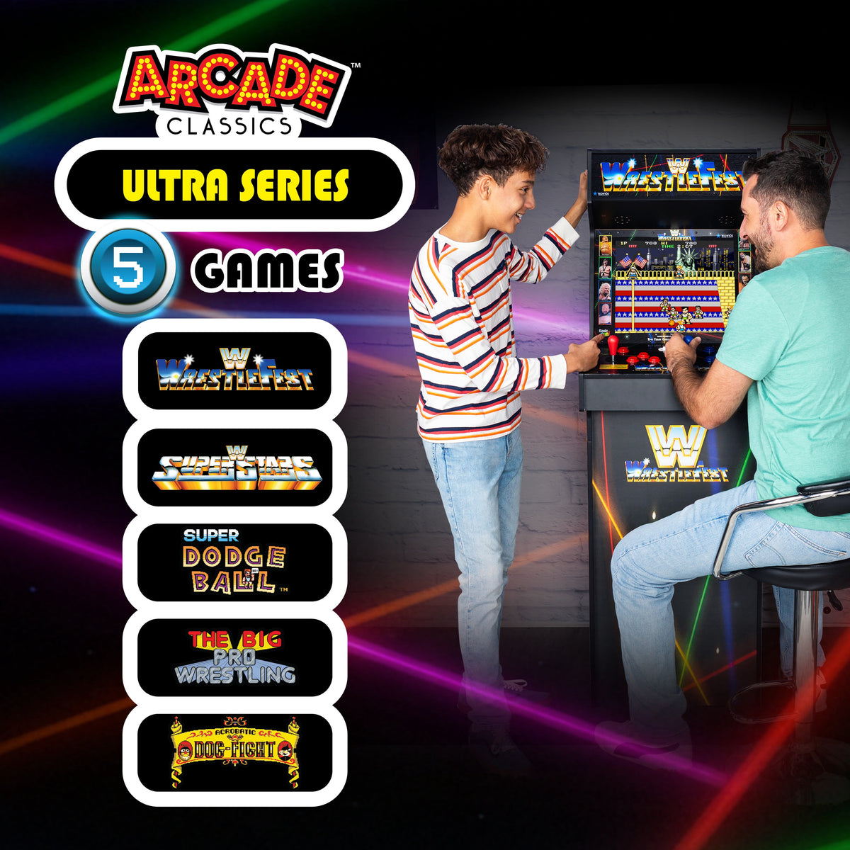Arcade Classics WWE Ultra Series Game Machine with 17" Liquid Crystal Screen & 5 Games