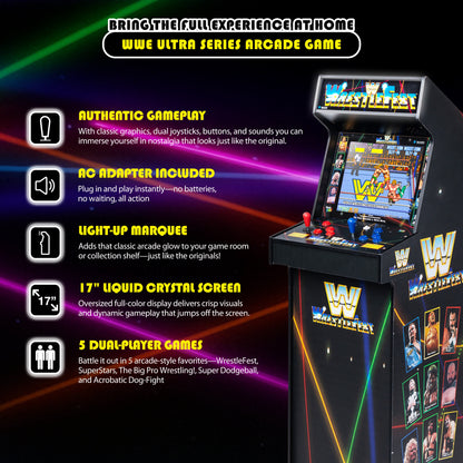 Arcade Classics WWE Ultra Series Game Machine with 17" Liquid Crystal Screen & 5 Games