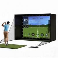 Golf Simulator Enclosure Designed for Indoor Practice, 11x8 Ft, 4K Screen, Blackout Cage, Tool-Free Setup
